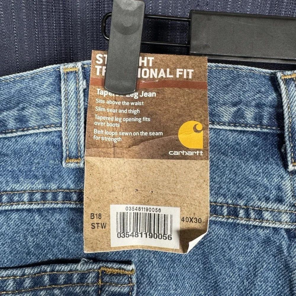 Carhartt B18 STW Traditional Fit Tapered Leg Jeans Men's 40x30 New With Tags